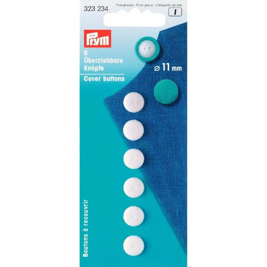 Image of Prym 11 mm white cover buttons – available at Šarlotes audumi