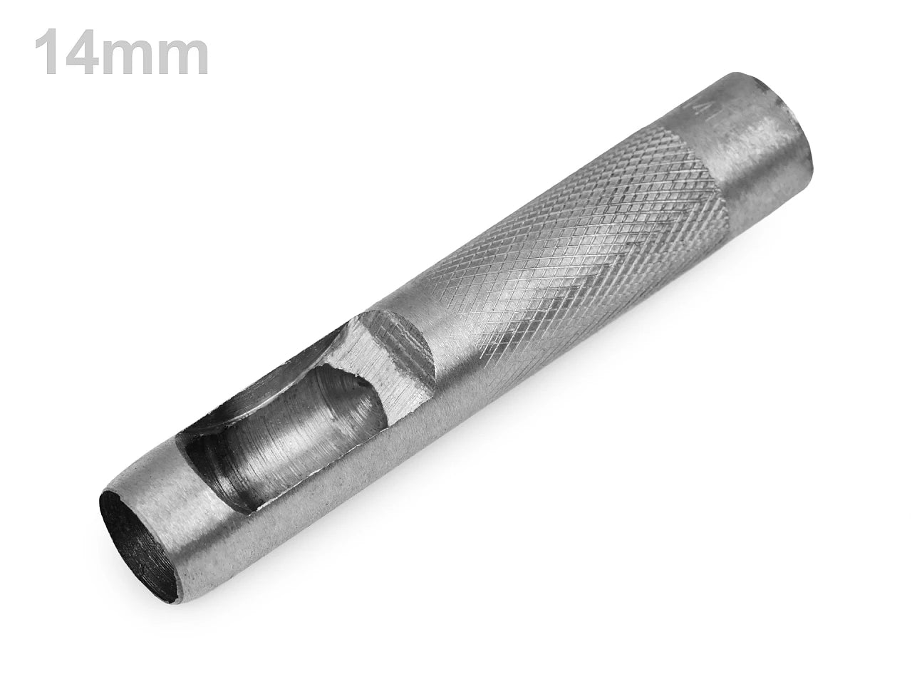 Image with fabric and leather hole puncher Ø14; 17; 18; 19; 20; 22 mm – available at Šarlotes Audumi