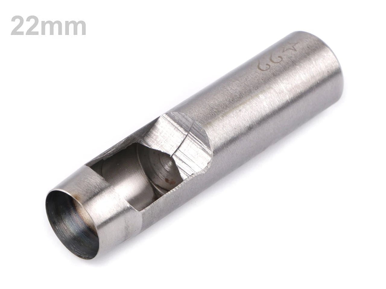 Image with fabric and leather hole punch Ø14; 17; 18; 19; 20; 22 mm – available at Šarlotes audumi
