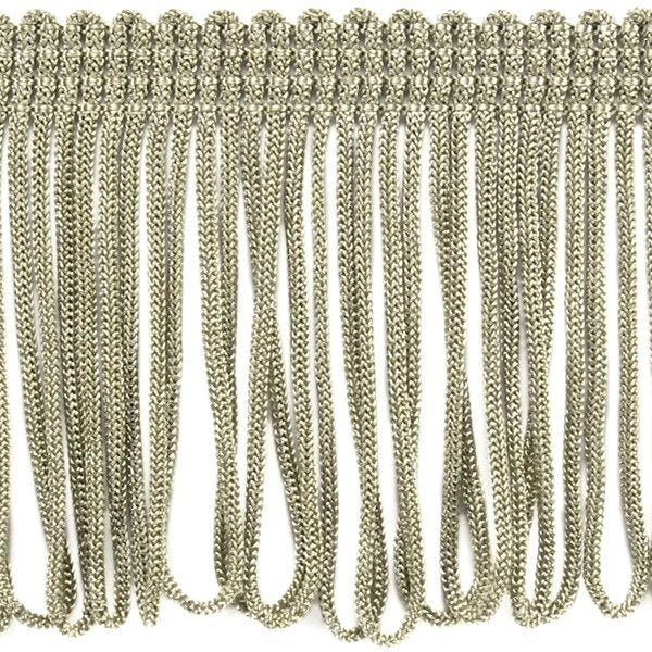 Image of fringe 8 cm wide - white gold – available at Šarlotes audumi