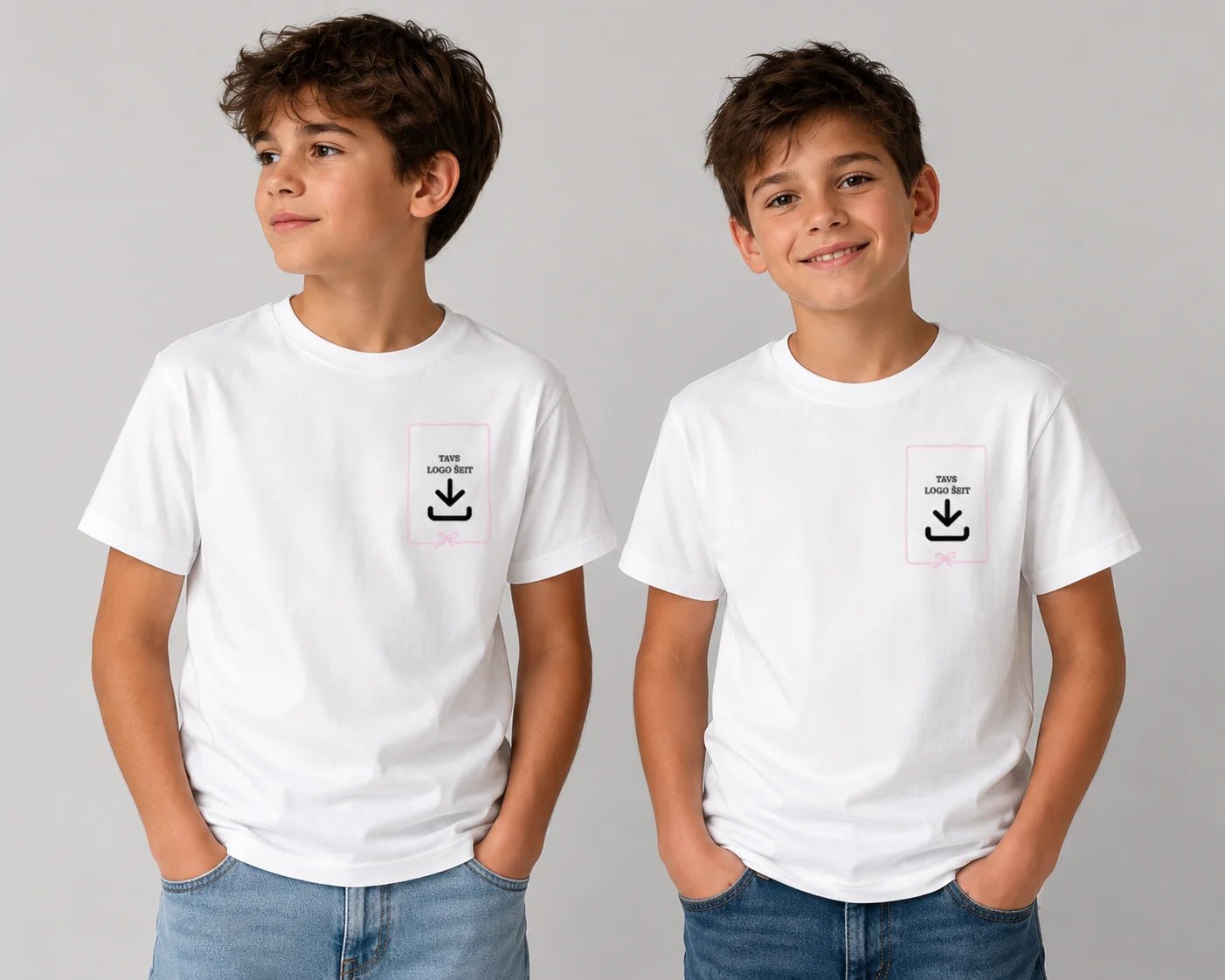 Children's T-shirt print with your logo – available at Šarlotes audumi