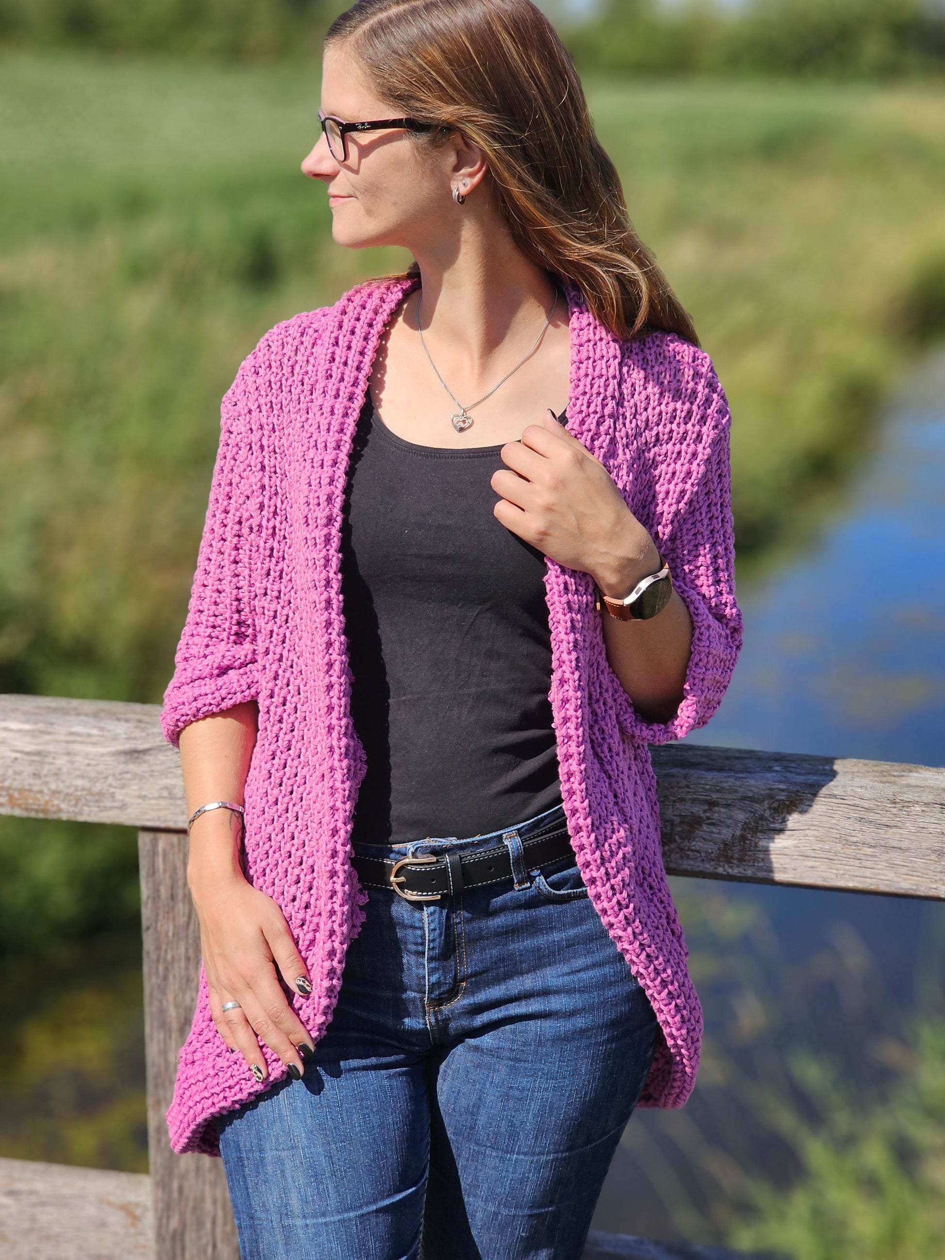 Image d'un tricot épais 100 % coton - rose 615 g/m² – disponible chez Šarlotes audumi