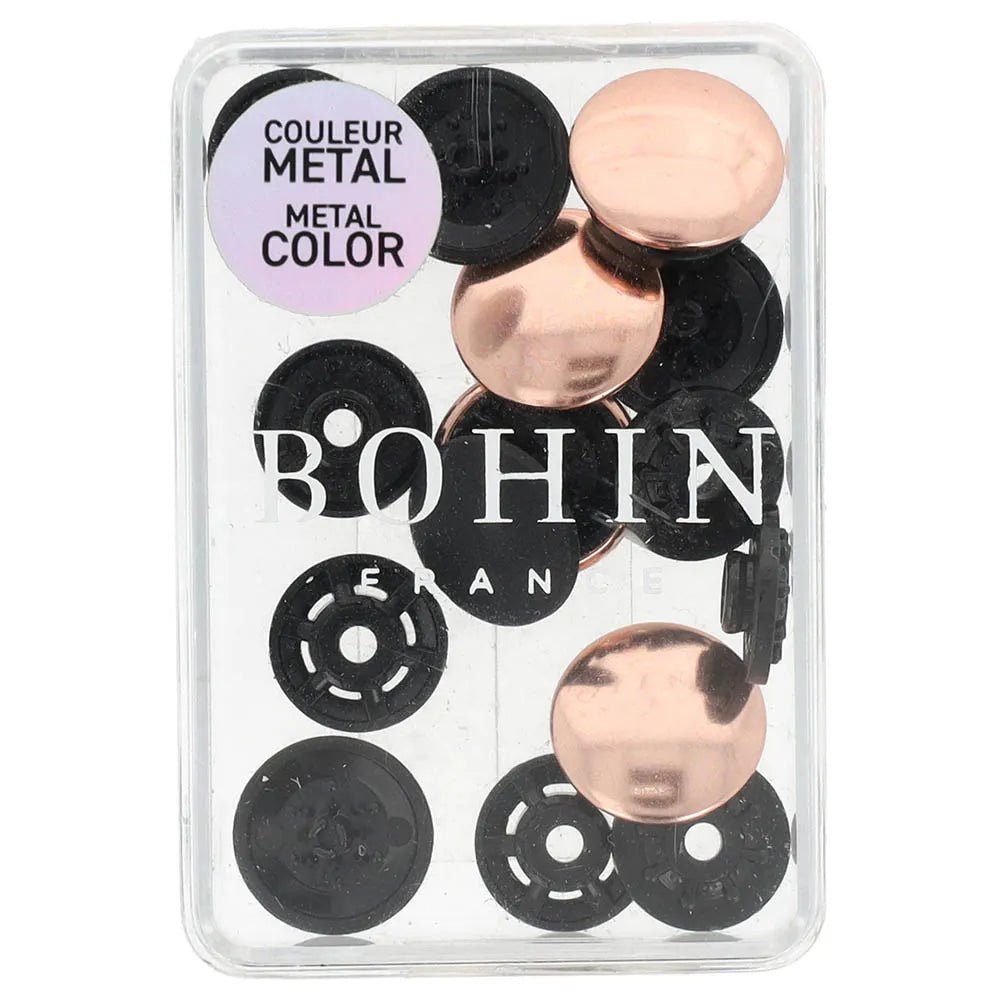 Image of BOHIN Magic snap fasteners without pliers 14 mm – Rose Gold, 4 pcs. – available online at Charlotte's Fabrics
