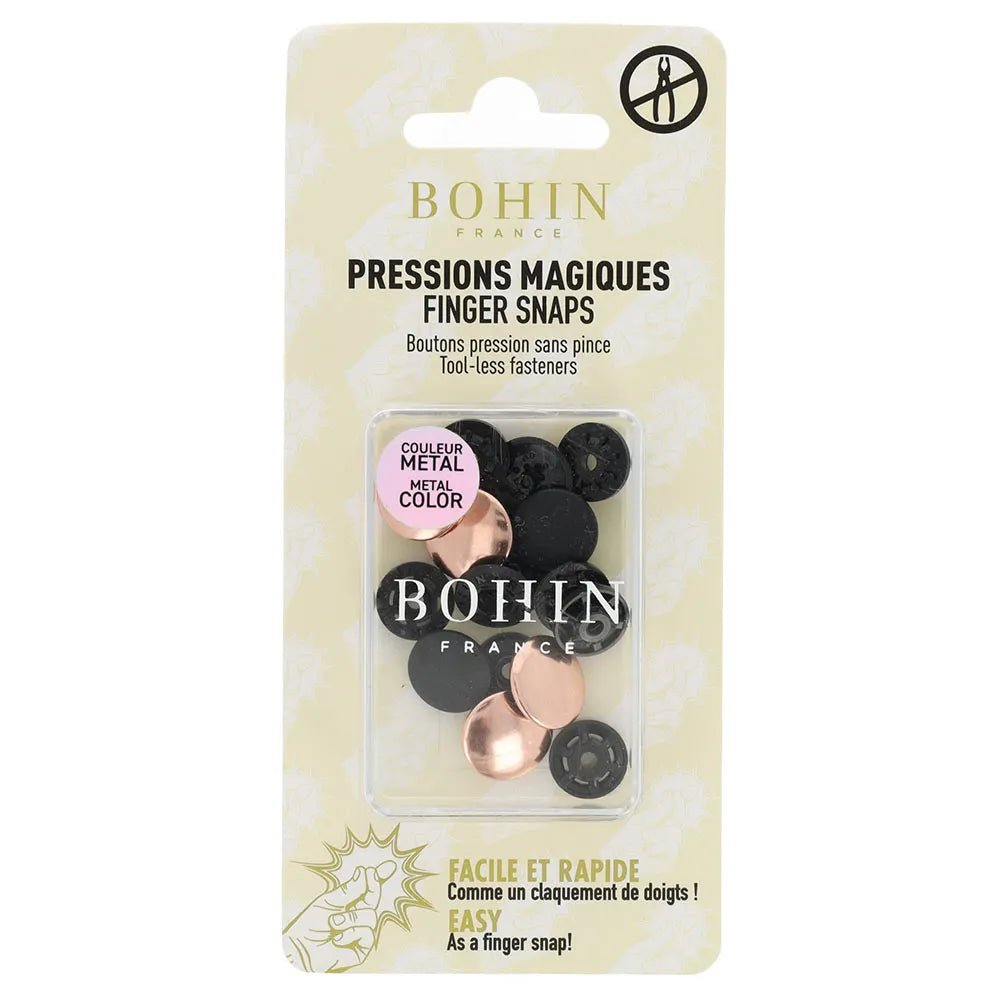 Image of BOHIN Magic snap fasteners without pliers 14 mm – Rose Gold, 4 pcs. – available online at Charlotte's Fabrics