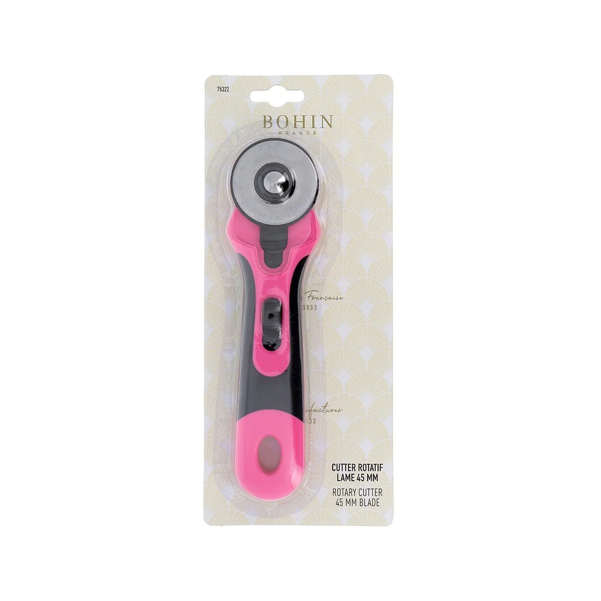Image of the Bohin rotary fabric cutter – 18 or 45 mm – available online at Šarlotes audumi