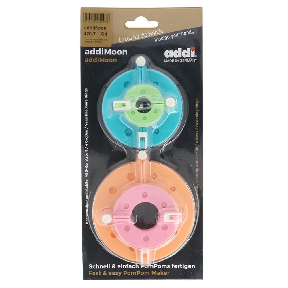 Image with Bumbuliši pom-pom making ring set Addi Moon | 4 sizes – available at Šarlotes audumi