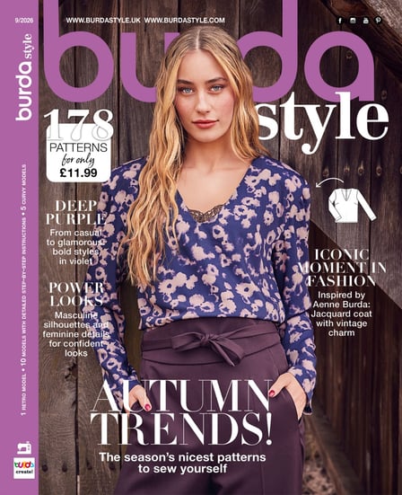Image of the Burda Style September 2026 issue ENG – available online at Charlotte Fabrics