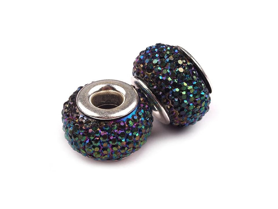 Image avec perles «Charm» à effet métallique | 9 × 14 mm 10 pièces | couleurs variées – disponible chez Šarlotes audumi