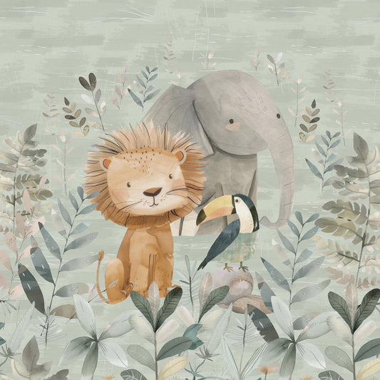 Picture with Loop-Knit Panel 40x50 cm - Jungle Animals 250 g/m² – available at Šarlotes audumi
