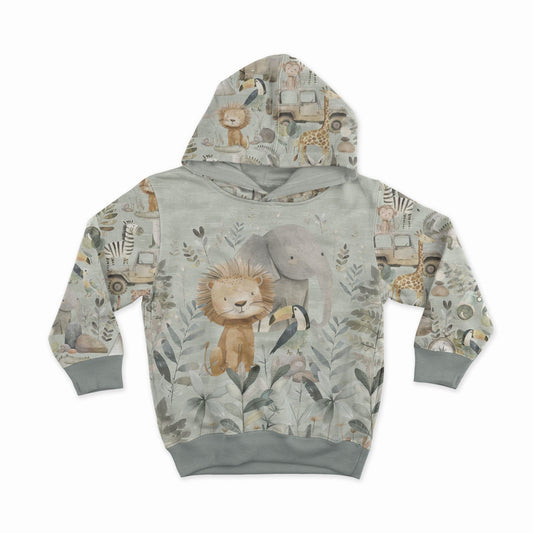 Image of a loopback jersey panel 40x50 cm - jungle animals 250 g/m² – available at Šarlotes audumi