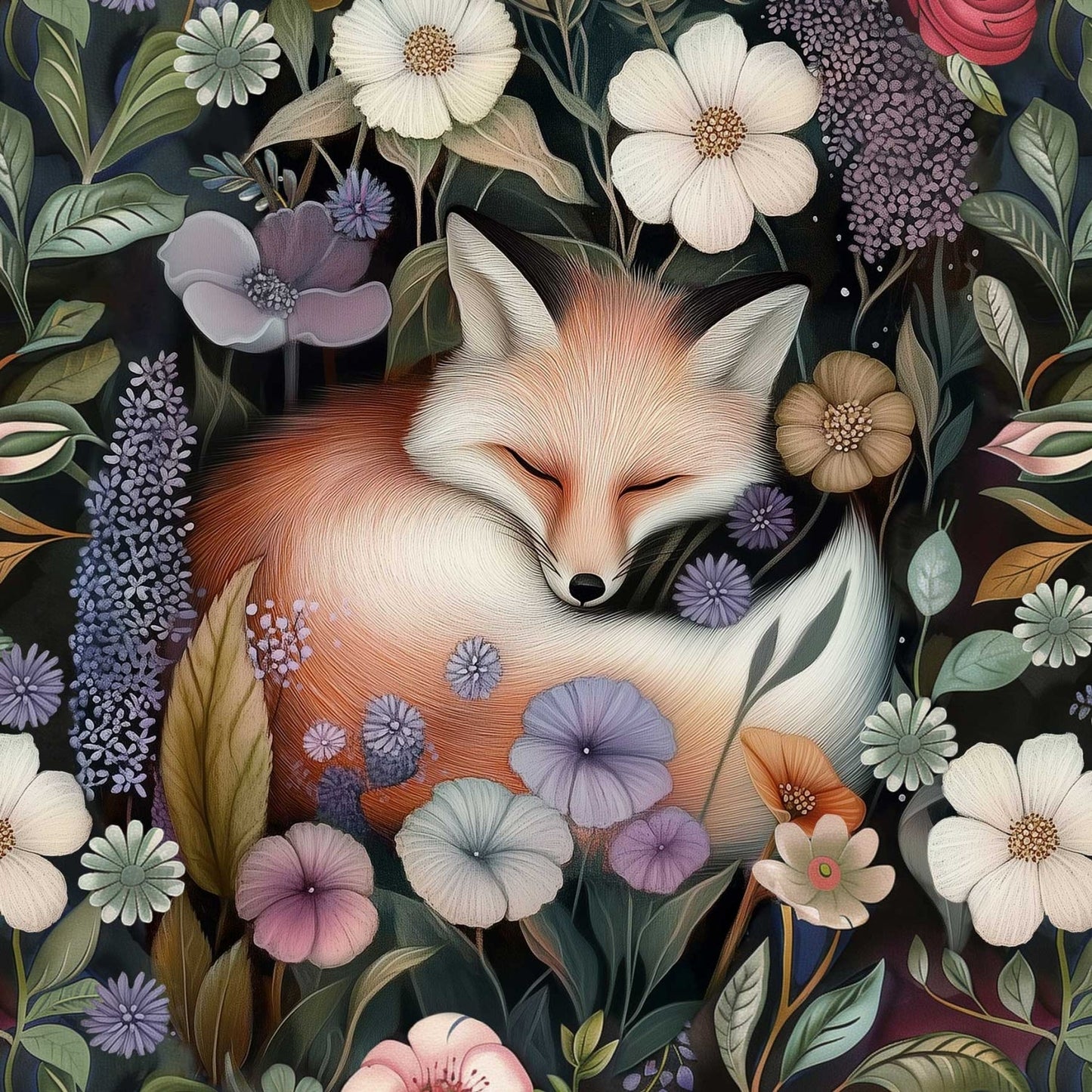 Image d’un panneau en tricot bouclette 40x50 cm - Prairies mystérieuses, 250 g/m² – disponible chez Šarlotes audumi