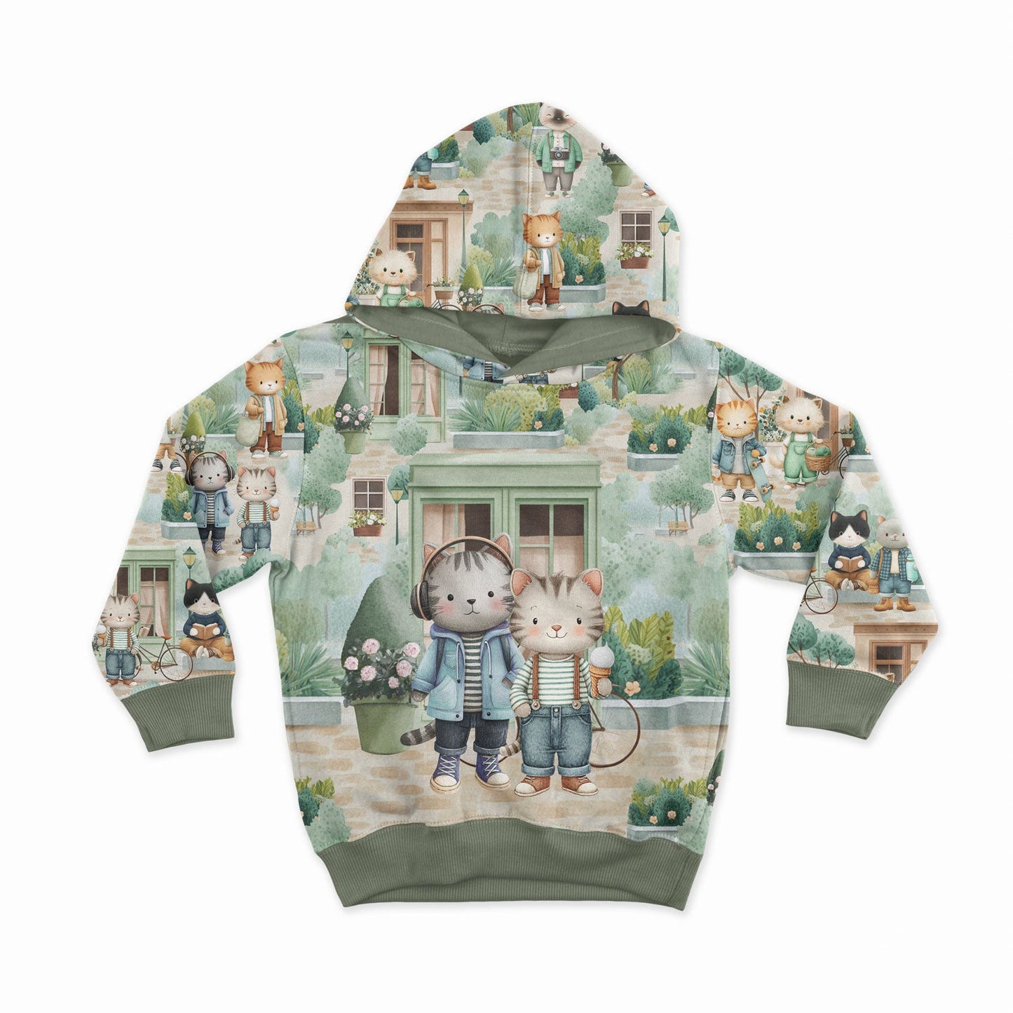 Image of a loop-knit panel 40x50 cm - city cats' walk 250 g/m² – available at Šarlotes audumi