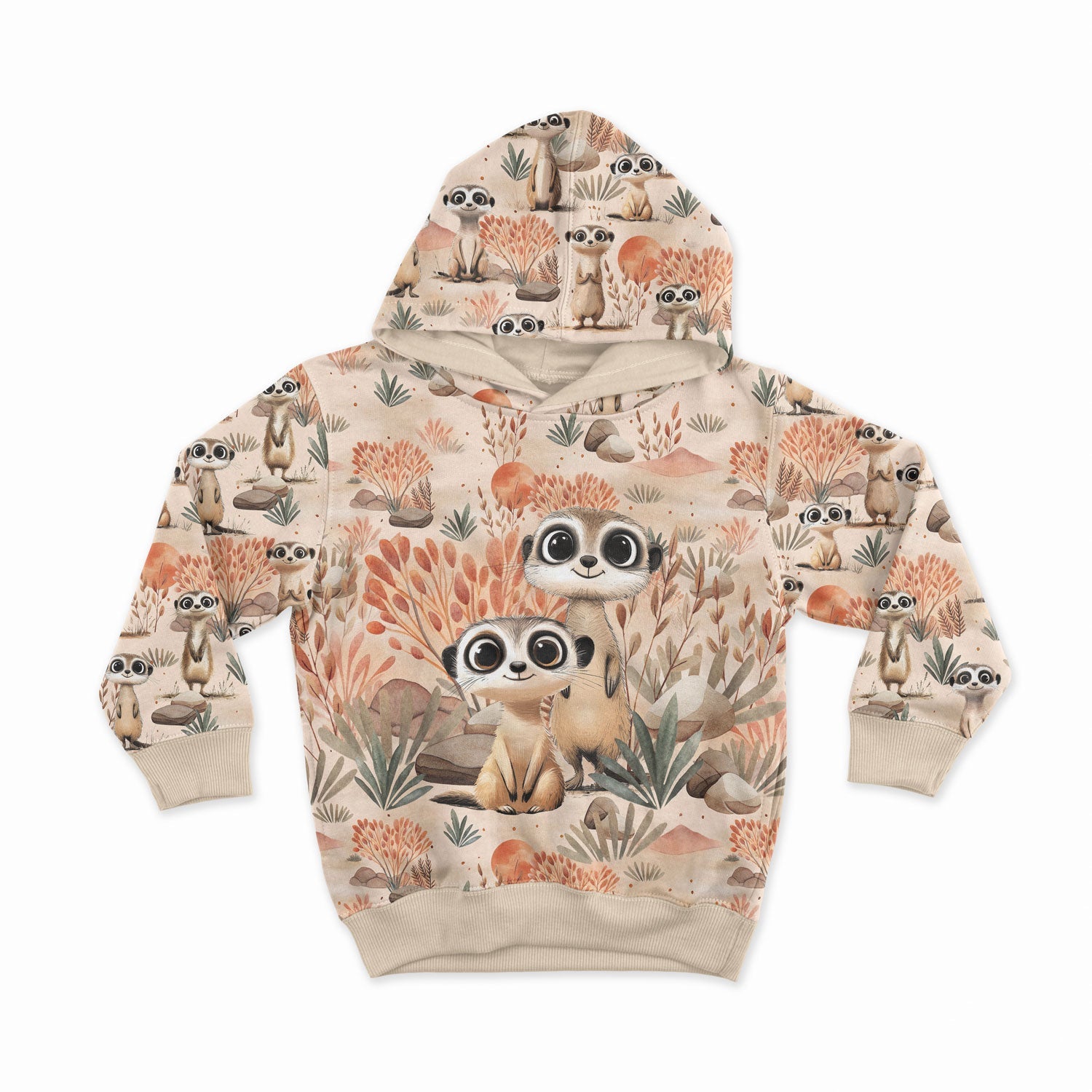 Image with loop-knit panel 40x50 cm - meerkat adventure 250 g/m² – available at Charlote Fabrics