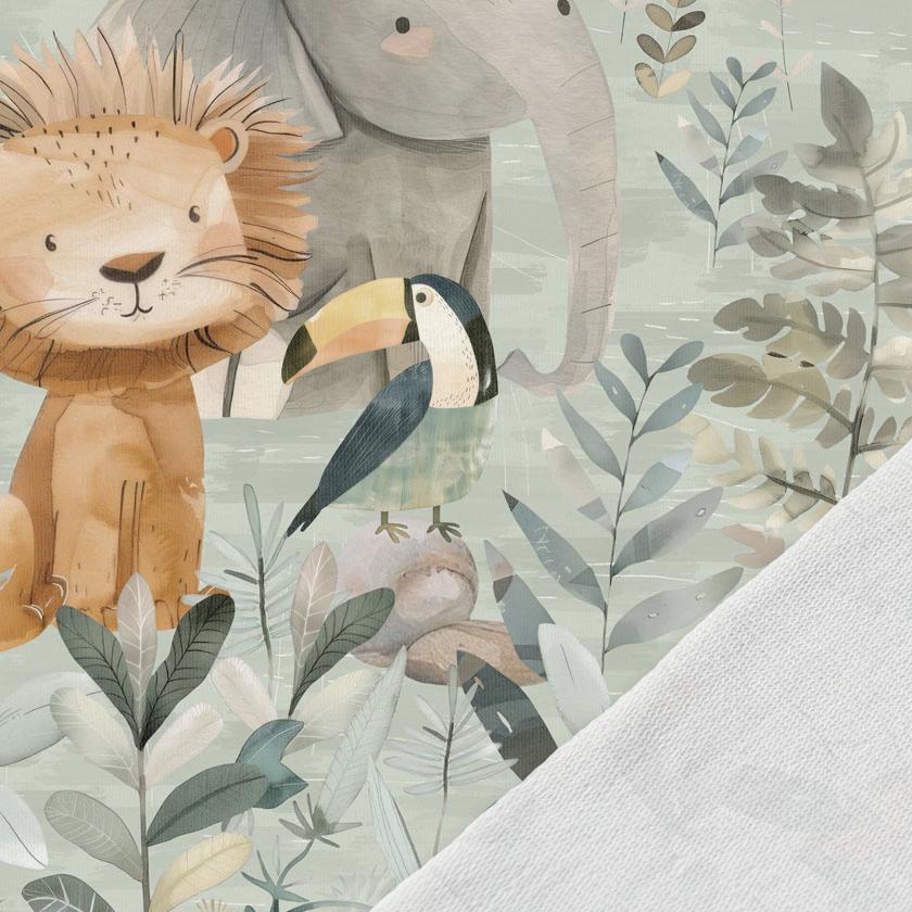 Image of loop knit panel - jungle animals 250 g/m² – available at Šarlotes audumi