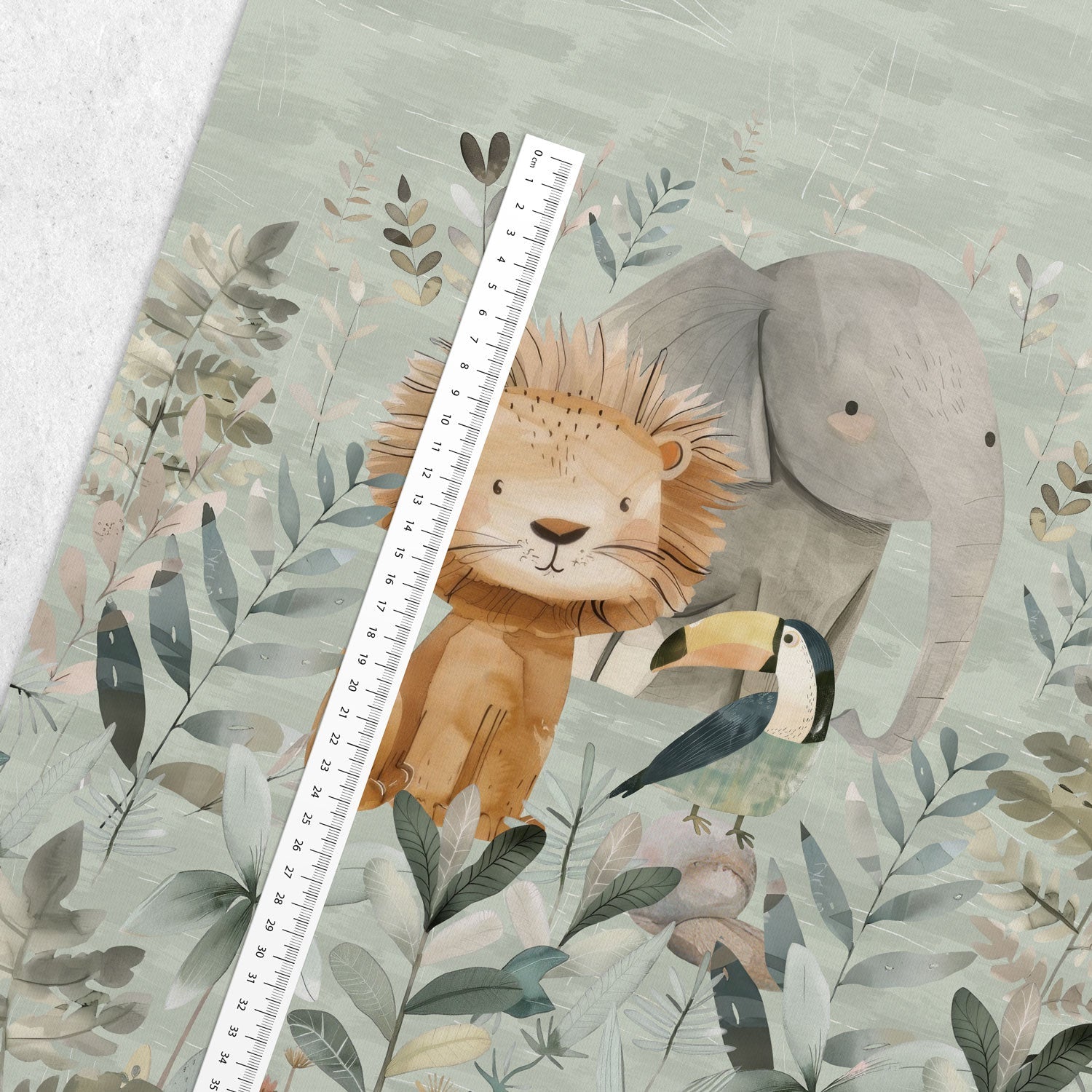 Image of loop-knit panel - jungle animals 250 g/m² – available at Šarlotes audumi
