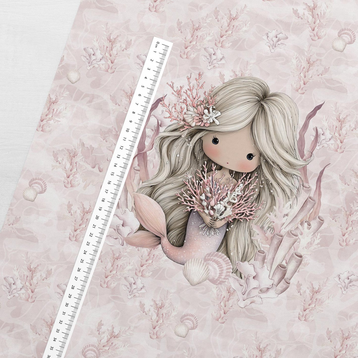 Image avec panneau en maille bouclette - sirène de l’océan perlé 250 g/m² | Design - 16 – disponible chez Šarlotes audumi