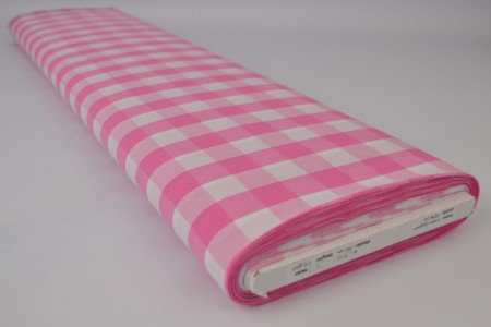 Pink check poplin (21 mm check)