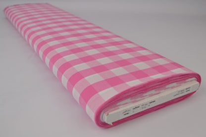 Pink check poplin (21 mm check)