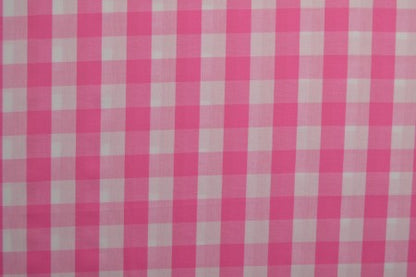 Pink check poplin (21 mm check)