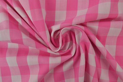 Pink check poplin (21 mm check)