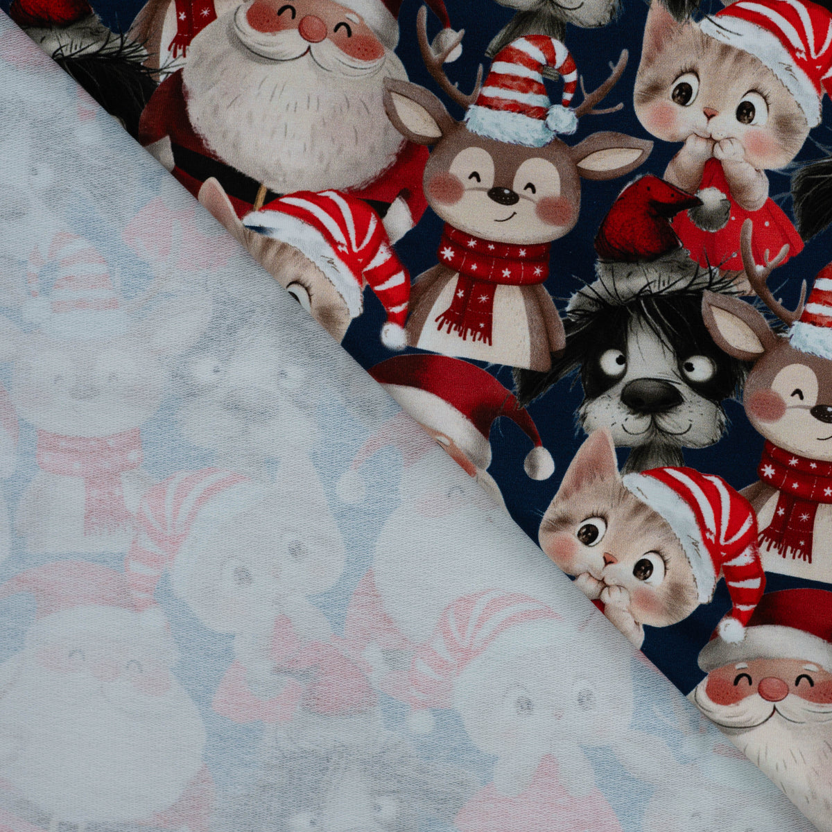 Cotton Loopback Knit - Holiday Friends