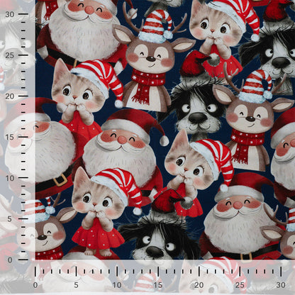 Cotton Loopback Knit - Holiday Friends