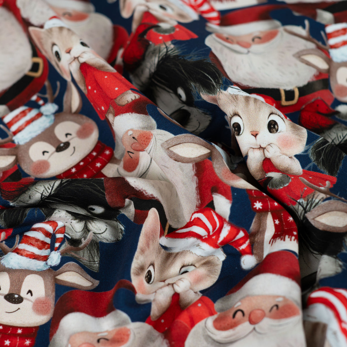 Cotton Loopback Knit - Holiday Friends