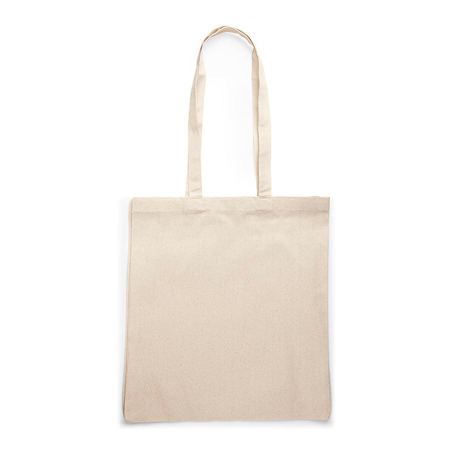 Image of a natural cotton bag with sides and bottom 28 x 32 cm (180 g/m²) – available at Šarlotes audumi