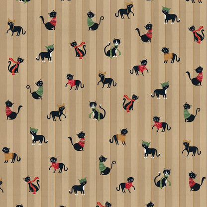 Tissu en toile - chats avec des écharpes