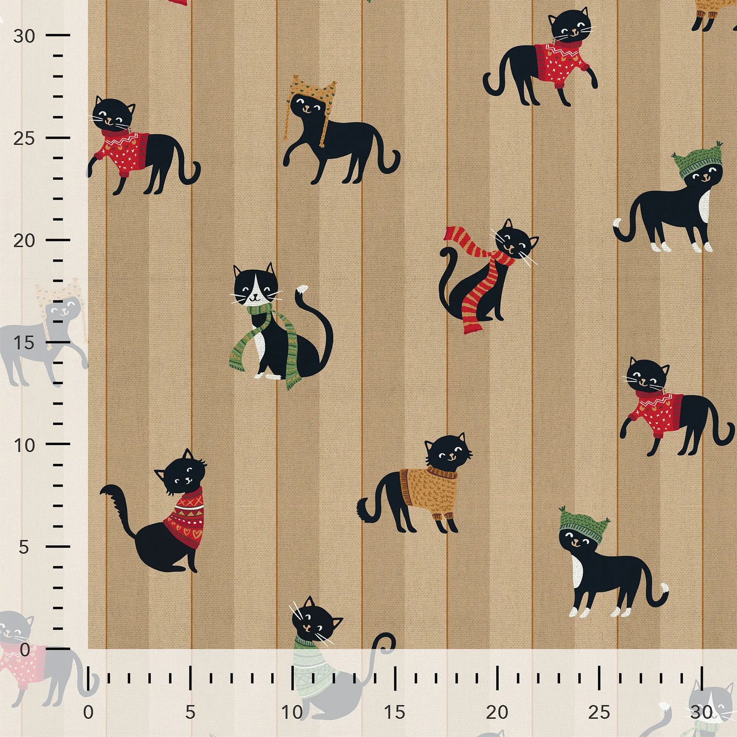 Tissu en toile - chats avec des écharpes