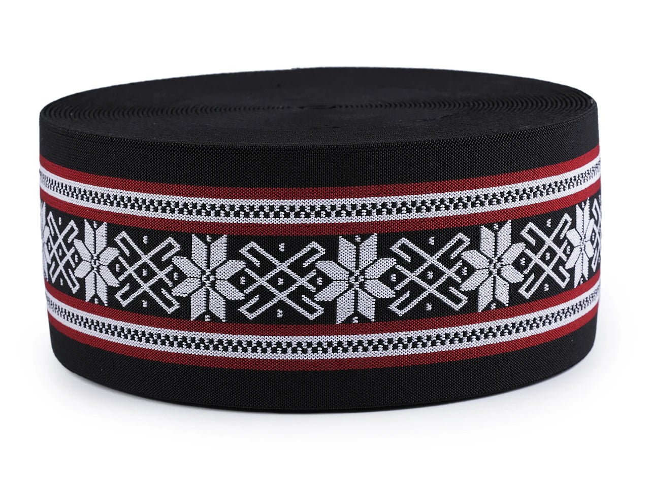 Image of decorative elastic ribbon 10 cm – available at Charlotte’s Fabrics