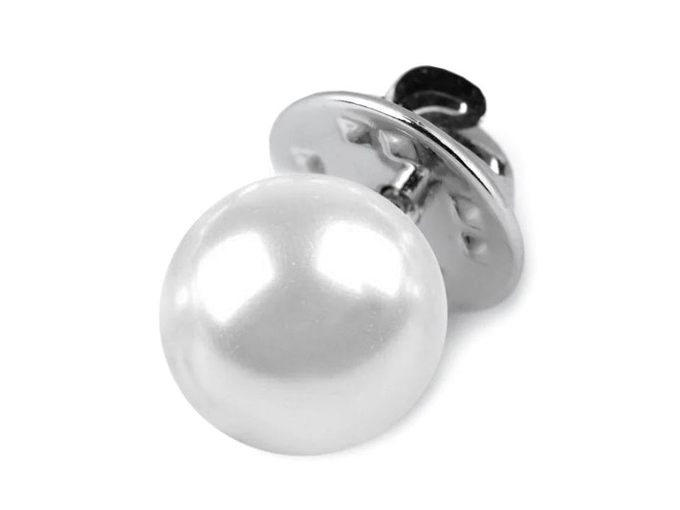 Image with Decorative Pearl Brooch / Button | Ø10 mm – available at Charlotte Fabrics