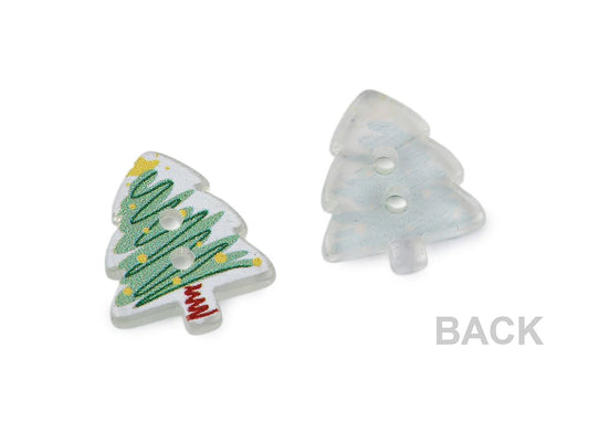 Image of decorative button “Christmas tree”, 13 × 15 mm – available online at Charlotte's Fabrics