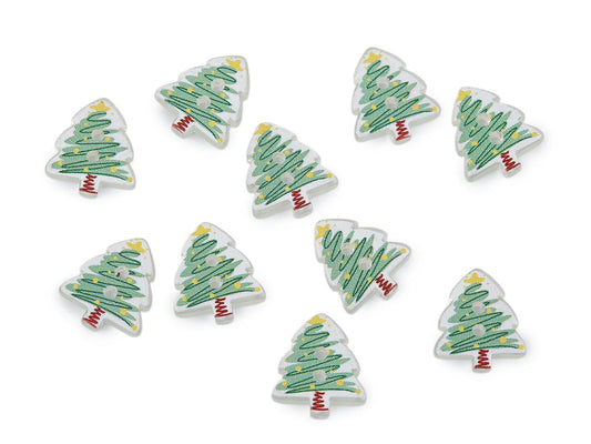 Image of decorative button “Christmas tree”, 13 × 15 mm – available online at Charlotte's Fabrics