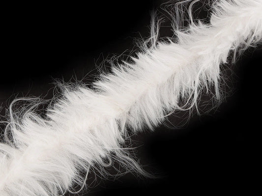 Image with decorative feather trim with long fluff, 6 cm – available online at Šarlotes audumi