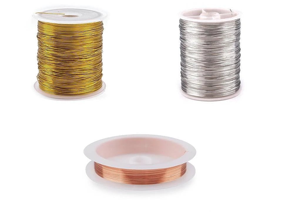 Image of decorative copper wire Ø 0,3 mm – 10 m – available at Šarlotes audumi