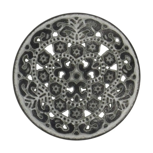 Image of Decorative shank buttons - black and silver 22.5 mm – available at Šarlotes audumi