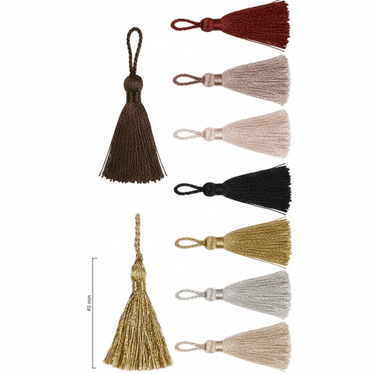 alt
Image with decorative tassels 45 mm | various shades – available at Šarlotes audumi