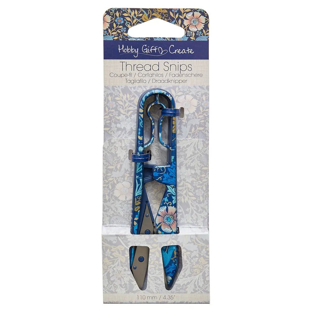 Image of floral-patterned thread scissors, blue, 10 cm Hobby Gift – available at Šarlotes audumi