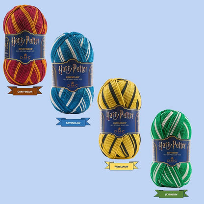 Image of DMC Harry Potter Magic yarn, 300 g / 410 m – self-striping yarn in Hogwarts house colors – available online at Charlotte's Fabrics
