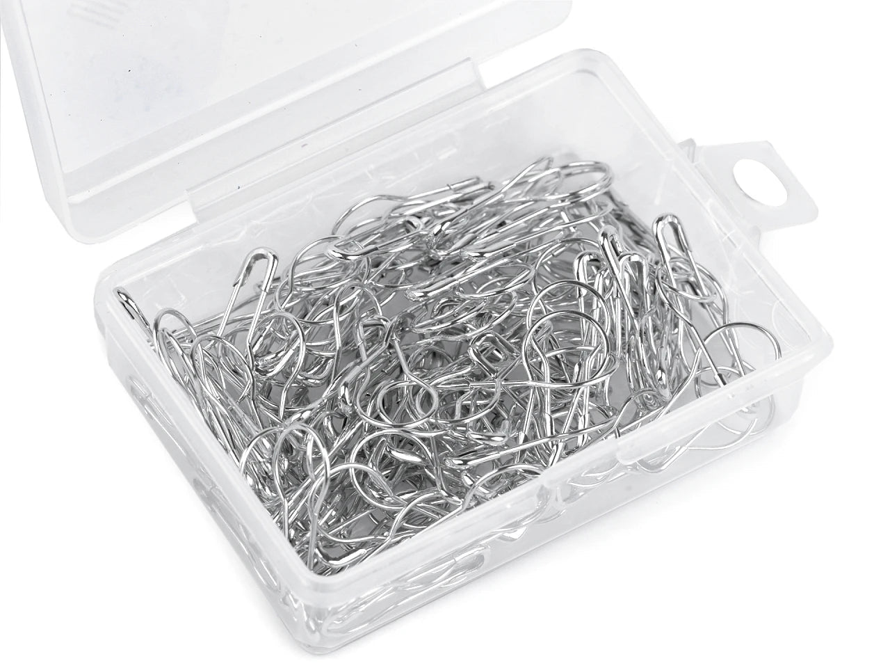 Image with safety pins in a box, 22 mm (approx. 150 pcs.) – available at Charlotte's Fabrics