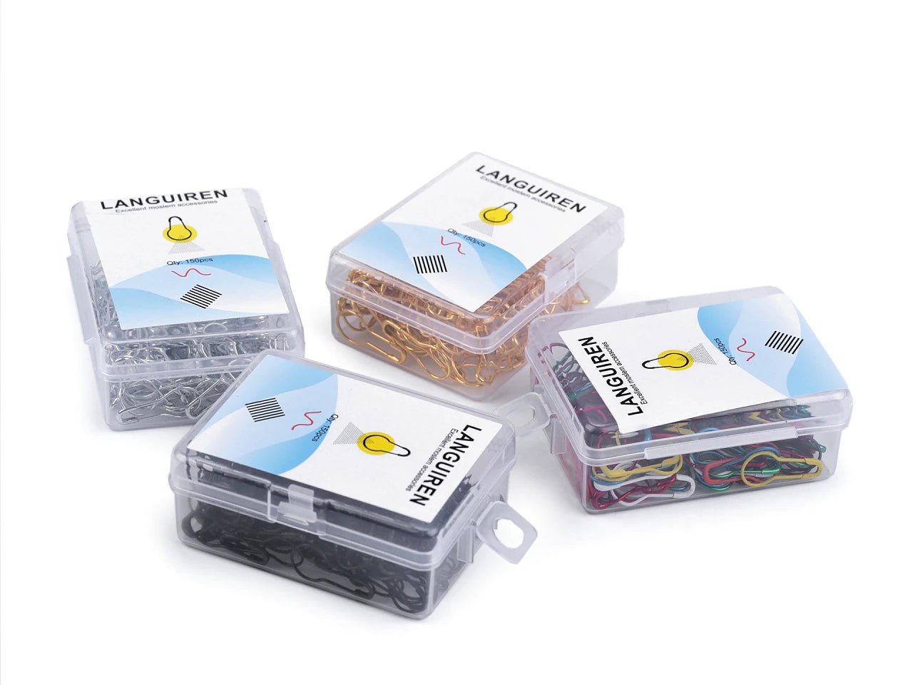 Image with safety pins in a box, 22 mm (approx. 150 pcs.) – available at Charlotte’s Fabrics