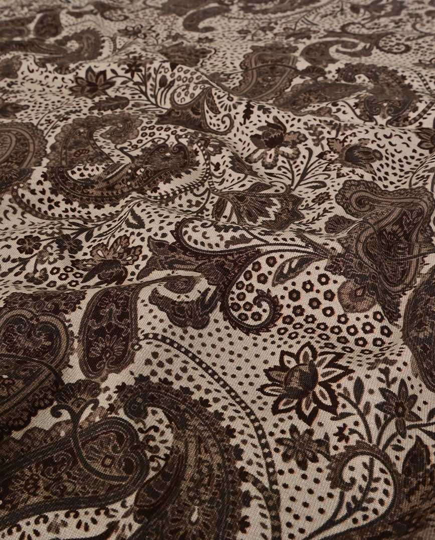 Cotton knit, jersey brown elegant pattern