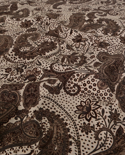 Cotton knit, jersey brown elegant pattern