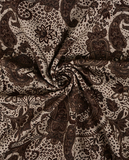Cotton knit, jersey brown elegant pattern