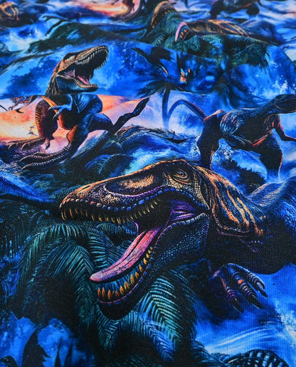 Cotton Jersey, Jersey Dinosaurs on Dark Blue