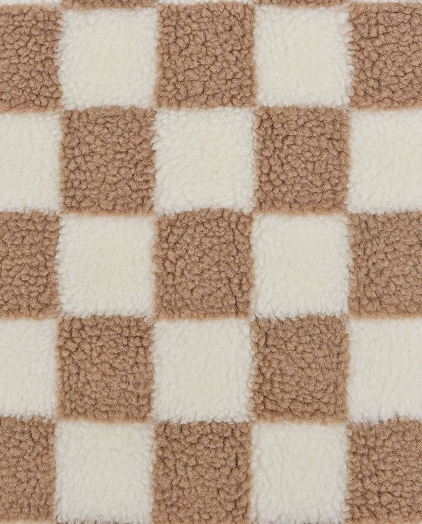 Teddy Fleece Beige Checks