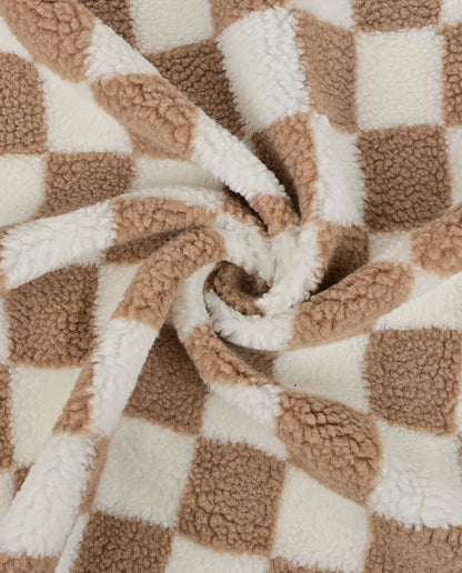 Teddy Fleece Beige Checks