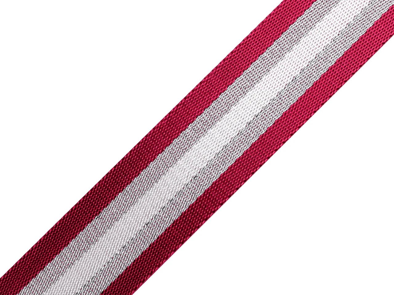 Image of double-sided polyester ribbon with lurex 40 mm – available at Šarlotes audumi