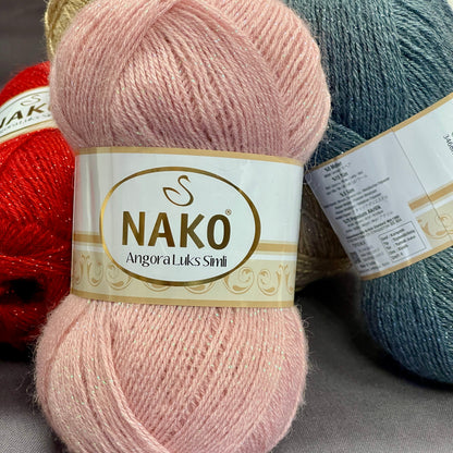 NAKO ANGORA LUKS SIMLI yarn with shimmer - 550m 100g